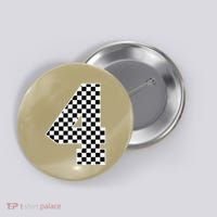 4th Birthday Race Car Four 4 Year Old Checkered Flag Button thumb 0