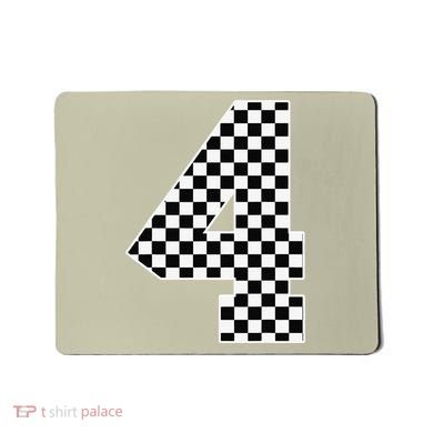 4th Birthday Race Car Four 4 Year Old Checkered Flag Mousepad