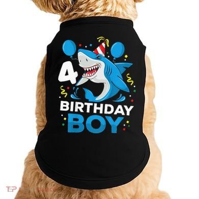 4th Birthday Shark Ocean Theme Party 4 Years Old Doggie Tank