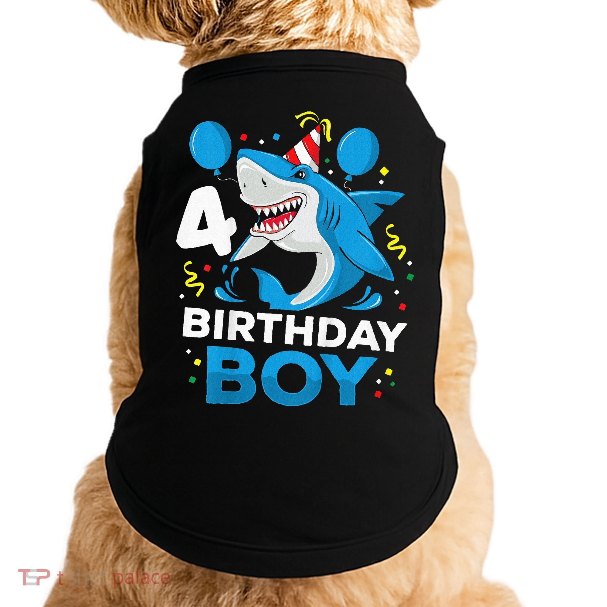 4th Birthday Shark Ocean Theme Party 4 Years Old Doggie Tank
