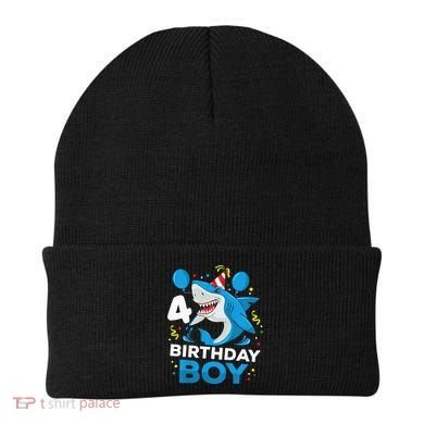 4th Birthday Shark Ocean Theme Party 4 Years Old Beanie