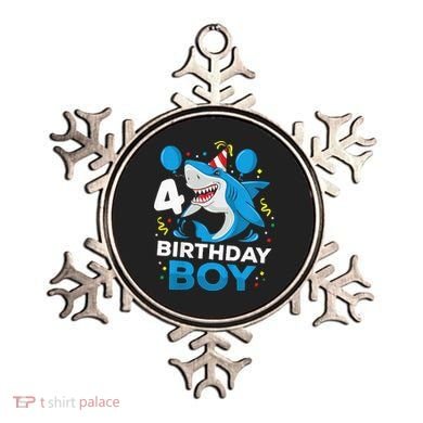 4th Birthday Shark Ocean Theme Party 4 Years Old Ornament