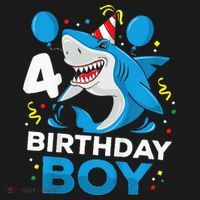 4th Birthday Shark Ocean Theme Party 4 Years Old Ornament thumb 1