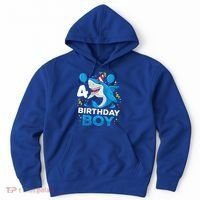 4th Birthday Shark Ocean Theme Party 4 Years Old Hoodie thumb 0