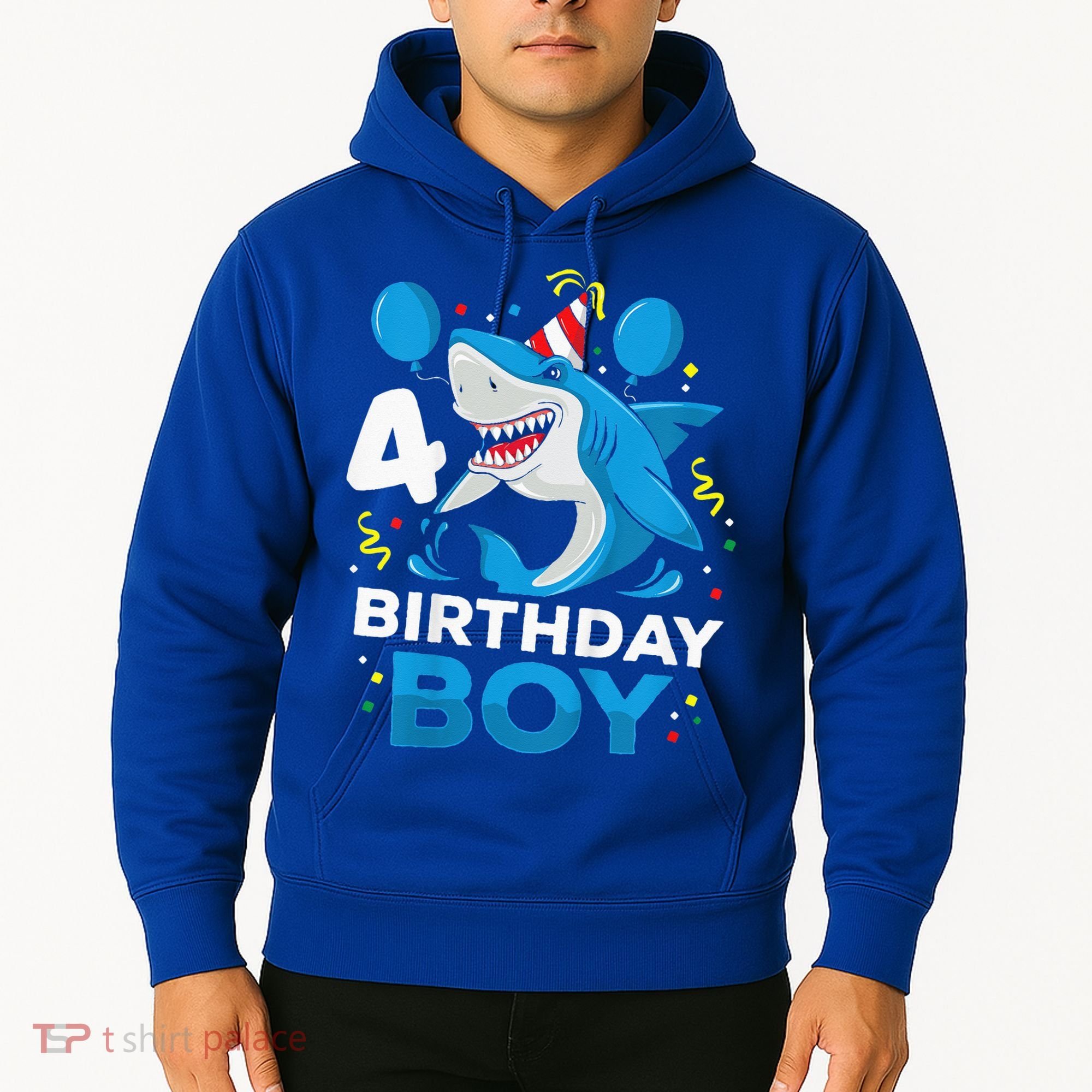 4th Birthday Shark Ocean Theme Party 4 Years Old Hoodie