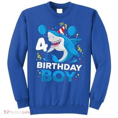 4th Birthday Shark Ocean Theme Party 4 Years Old Sweatshirt