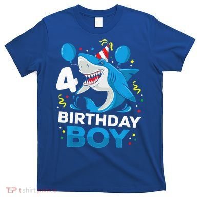 4th Birthday Shark Ocean Theme Party 4 Years Old T-Shirt
