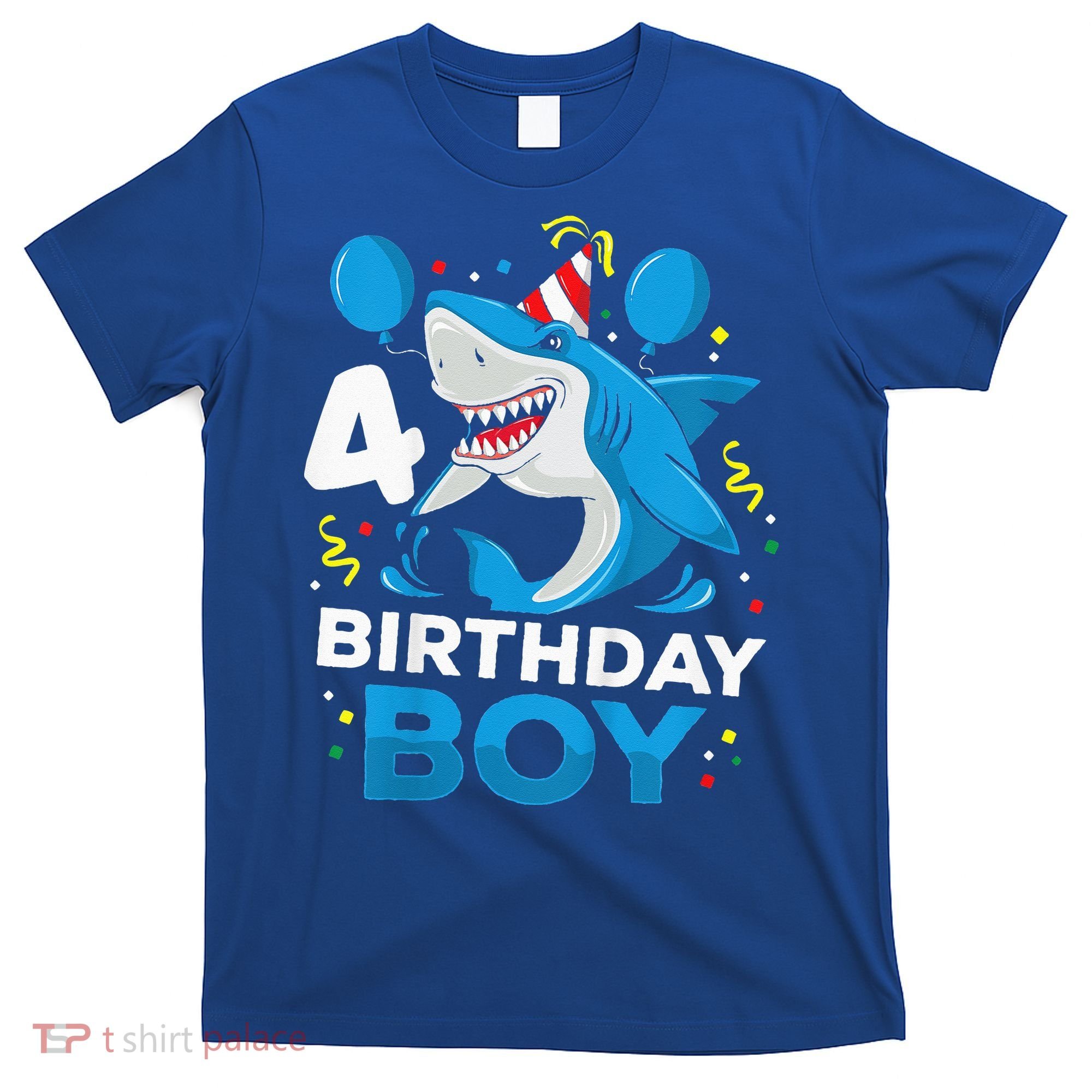 4th Birthday Shark Ocean Theme Party 4 Years Old T-Shirt
