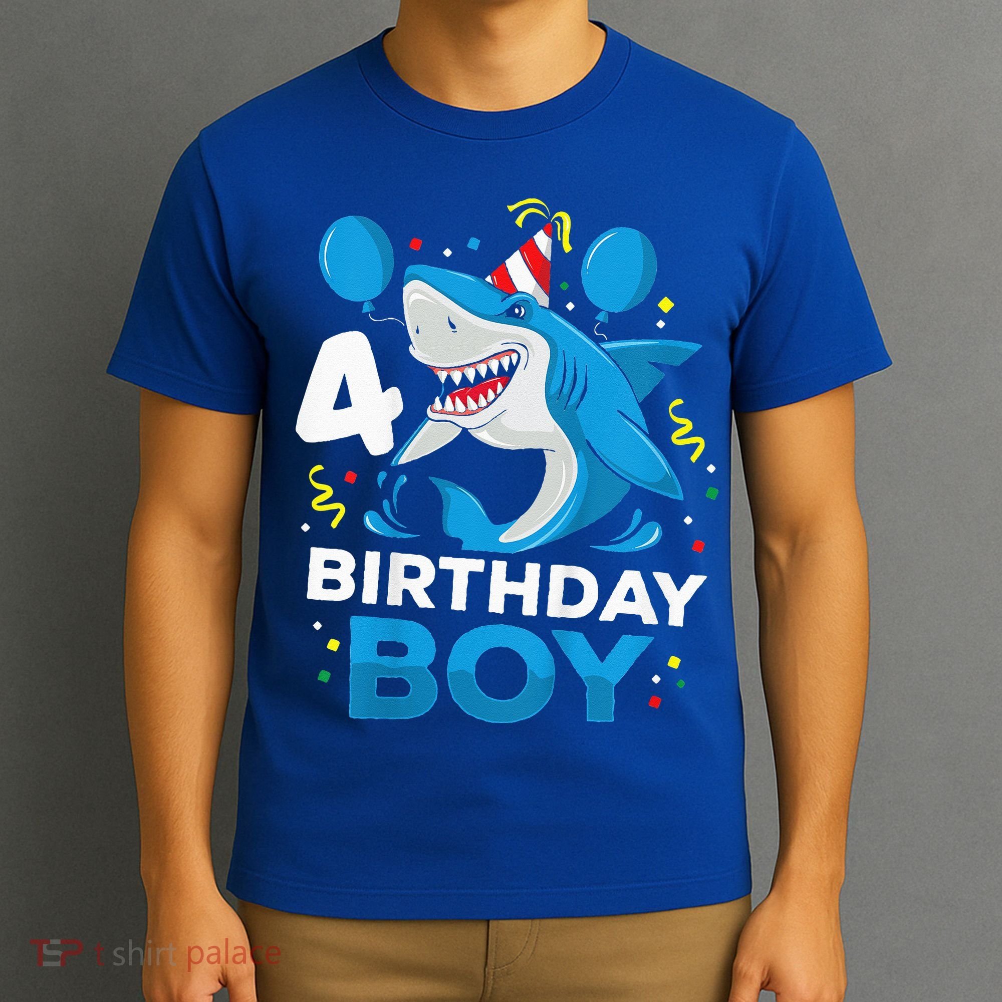 4th Birthday Shark Ocean Theme Party 4 Years Old T-Shirt