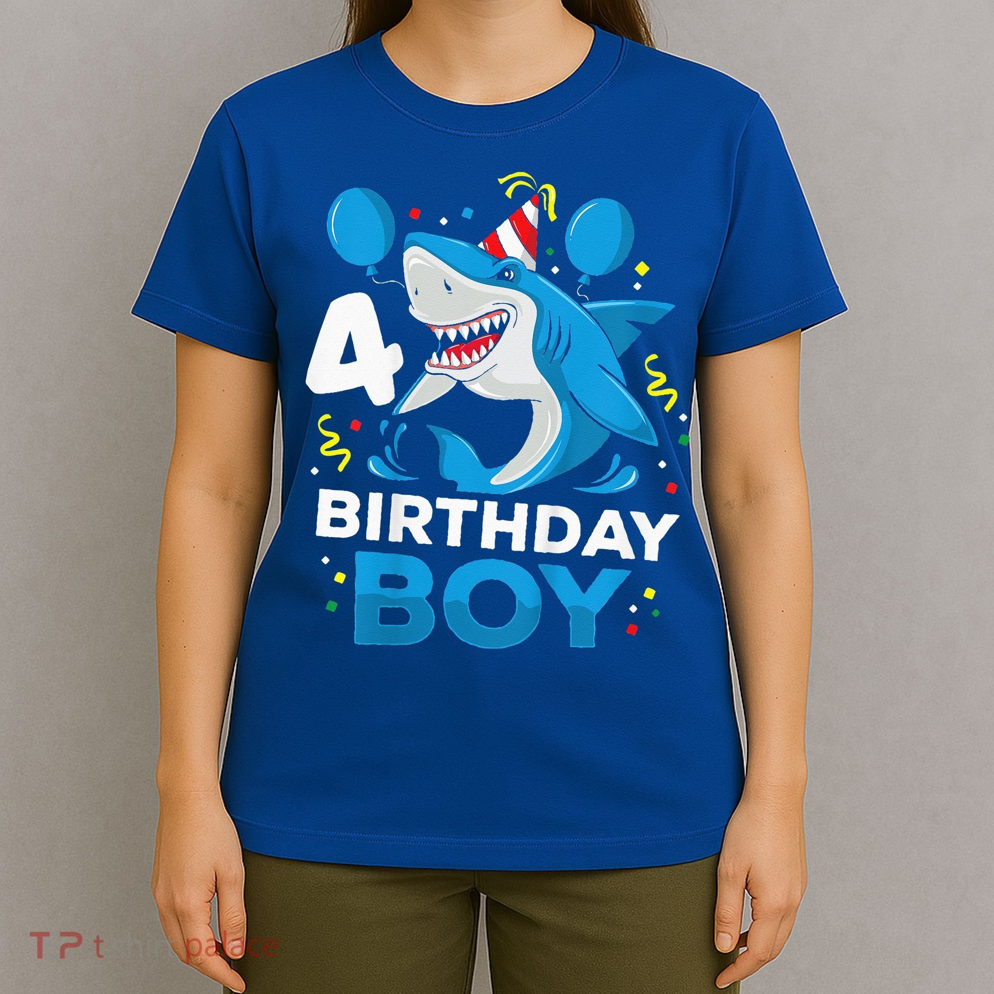 4th Birthday Shark Ocean Theme Party 4 Years Old T-Shirt