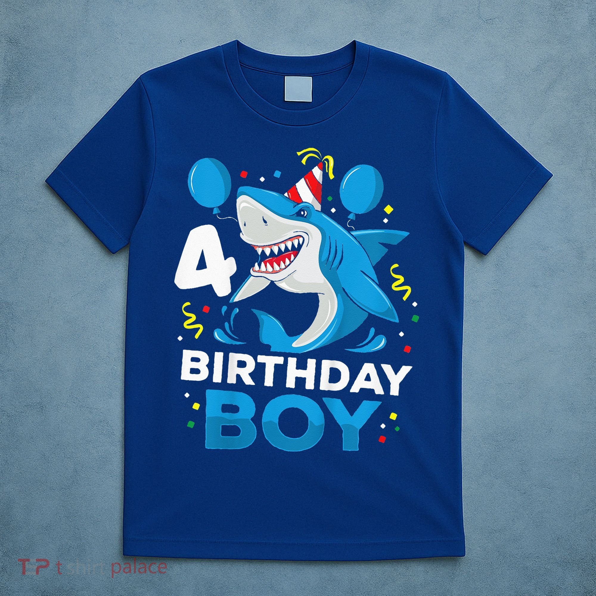 4th Birthday Shark Ocean Theme Party 4 Years Old T-Shirt