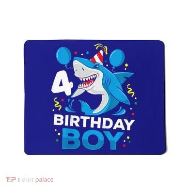 4th Birthday Shark Ocean Theme Party 4 Years Old Mousepad