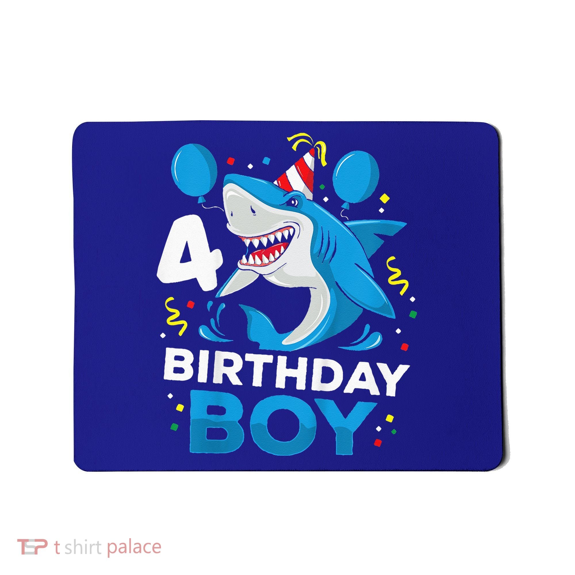 4th Birthday Shark Ocean Theme Party 4 Years Old Mousepad