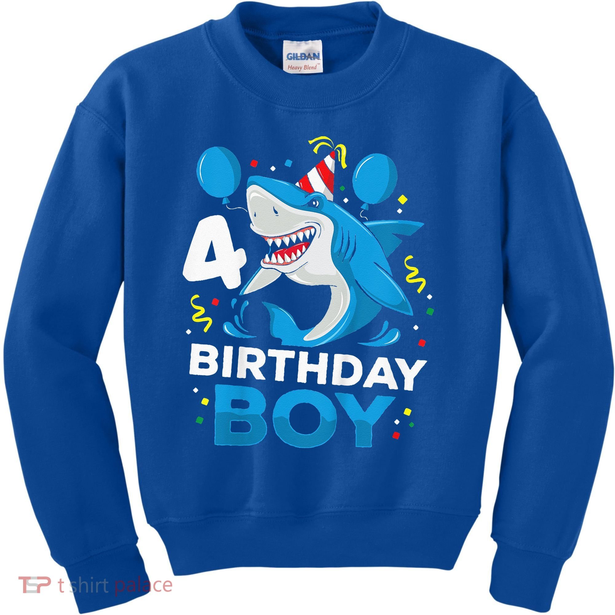 4th Birthday Shark Ocean Theme Party 4 Years Old Kids Sweatshirt