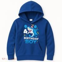 4th Birthday Shark Ocean Theme Party 4 Years Old Kids Hoodie thumb 0