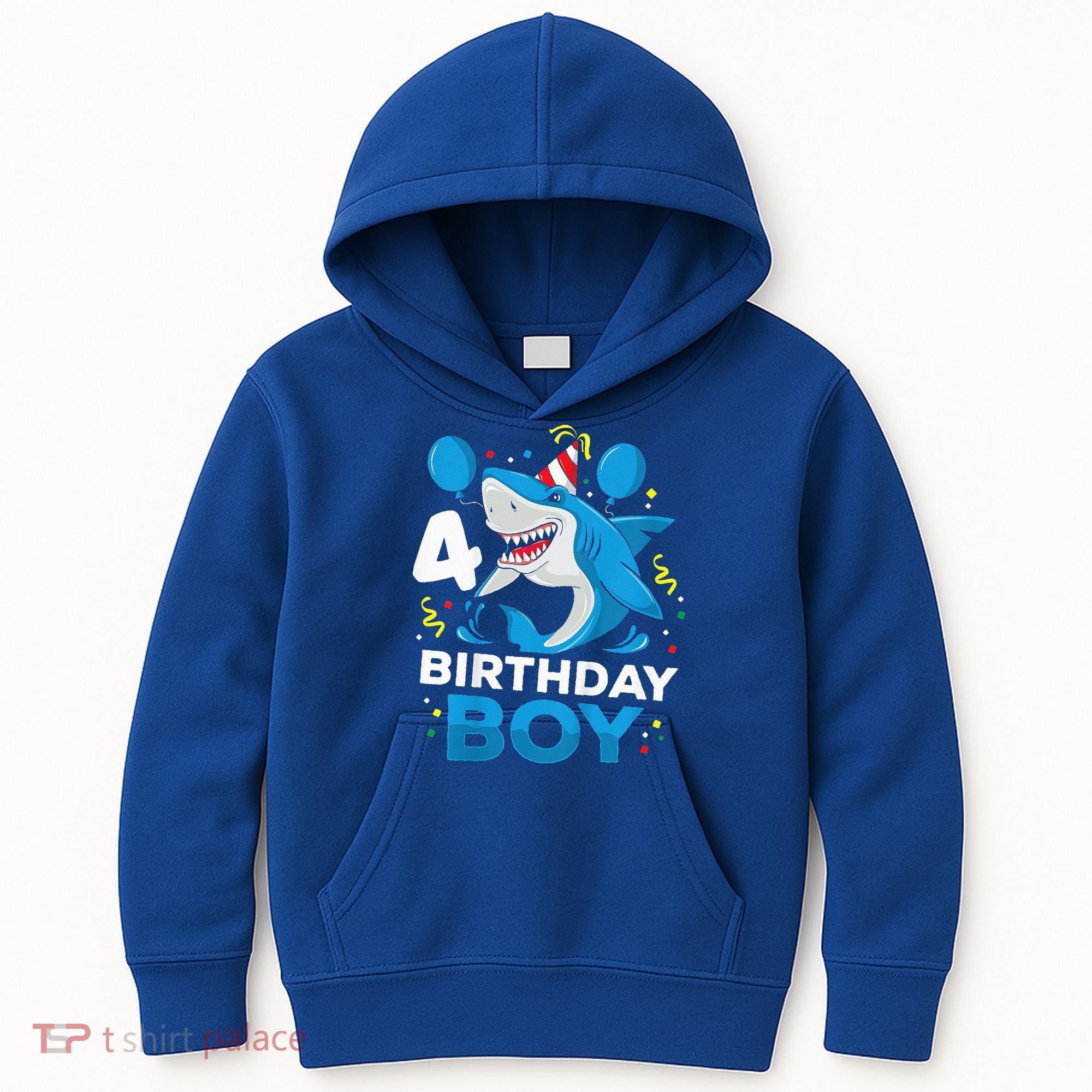 4th Birthday Shark Ocean Theme Party 4 Years Old Kids Hoodie