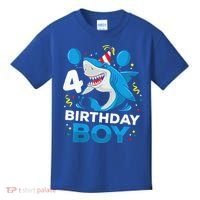 4th Birthday Shark Ocean Theme Party 4 Years Old Kids T-Shirt thumb 0
