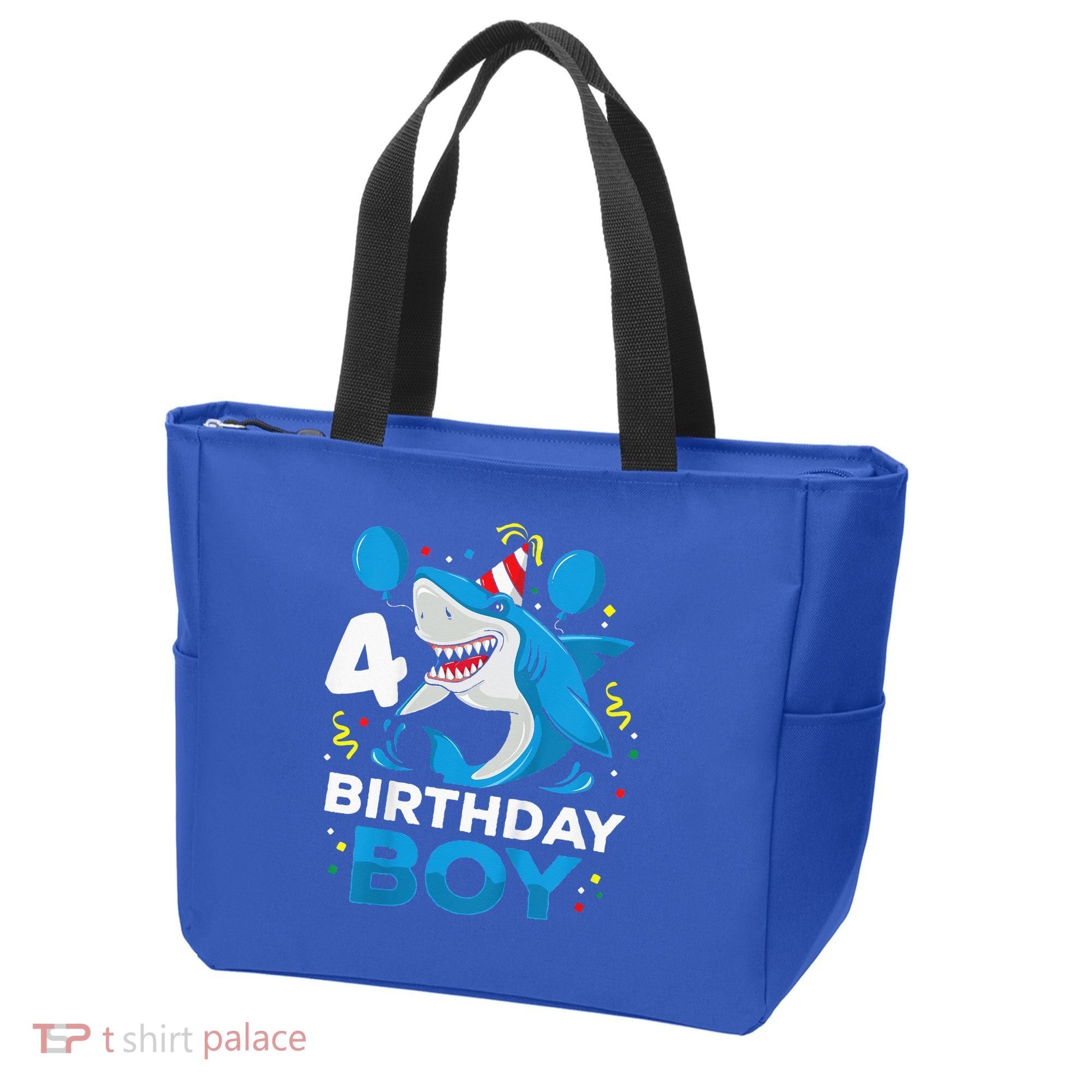 4th Birthday Shark Ocean Theme Party 4 Years Old Tote Bag