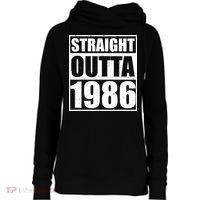 40th Birthday Straight Outta 1986 Womens Funnel Neck Pullover Hood thumb 0
