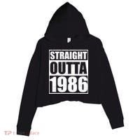 40th Birthday Straight Outta 1986 Crop Fleece Hoodie thumb 0