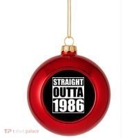 40th Birthday Straight Outta 1986 Plastic Christmas Ball Ornament thumb 0