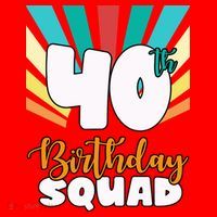 40th Birthday Squad 40 Years Old Santa Hat thumb 1