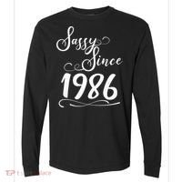 40th Birthday Sassy Since 1986 Comfort Colors Heavyweight Long Sleeve T-Shirt thumb 0
