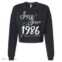 40th Birthday Sassy Since 1986 Cropped Pullover Crew thumb 0