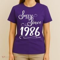 40th Birthday Sassy Since 1986 T-Shirt thumb 4