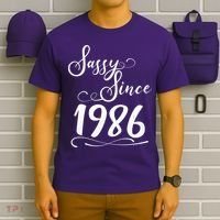 40th Birthday Sassy Since 1986 T-Shirt thumb 6