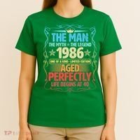 40th Birthday The Man The Myth The Legend 1986 One Of A Kind Limited Edition T-Shirt thumb 4