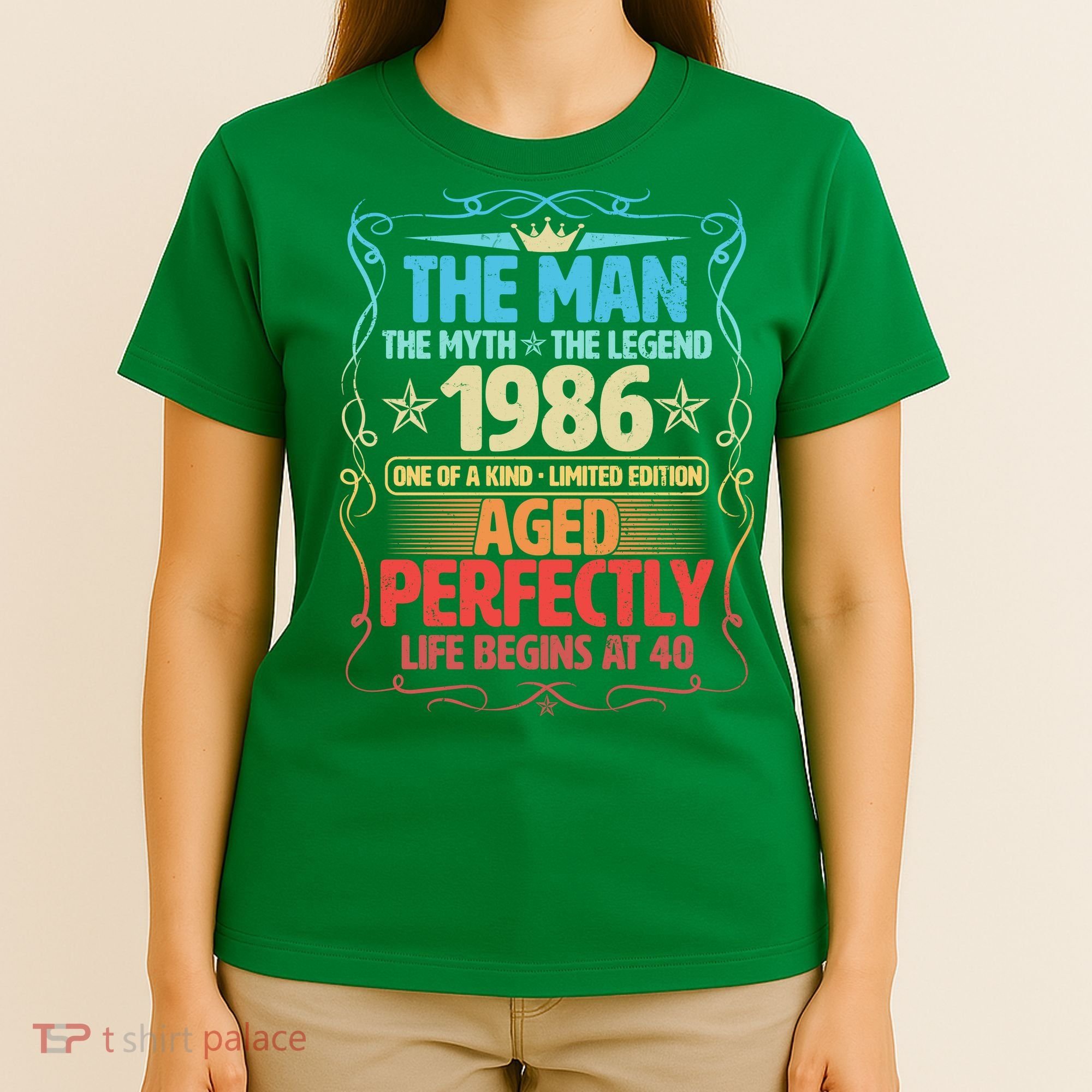 40th Birthday The Man The Myth The Legend 1986 One Of A Kind Limited Edition T-Shirt