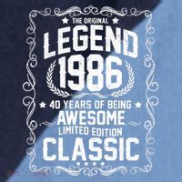 40th Birthday The Original Legend 1986 Awesome Classic  Raglan Baseball Sleeve Shirt thumb 2