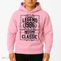 40th Birthday The Original Legend 1986 Awesome Classic  Hoodie thumb 2