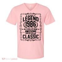40th Birthday The Original Legend 1986 Awesome Classic  V-Neck T-Shirt thumb 0