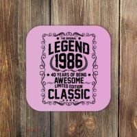40th Birthday The Original Legend 1986 Awesome Classic  Coaster thumb 0