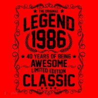 40th Birthday The Original Legend 1986 Awesome Classic  Santa Hat thumb 1