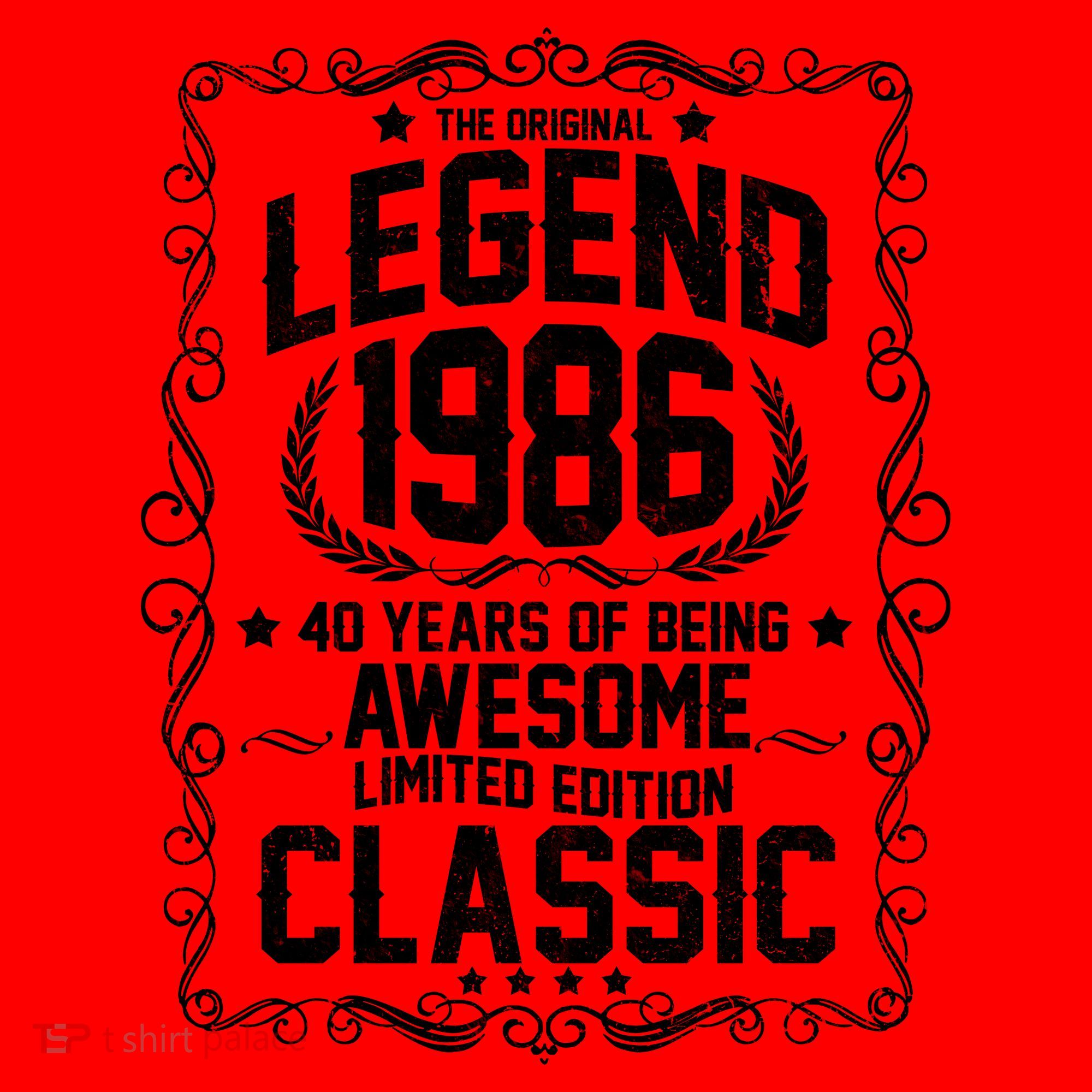 40th Birthday The Original Legend 1986 Awesome Classic  Santa Hat
