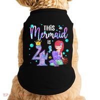 4th Birthday This Mermaid Is 4 Years Old Mermaid Doggie Tank thumb 0