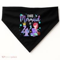 4th Birthday This Mermaid Is 4 Years Old Mermaid USA-Made Doggie Bandana thumb 0