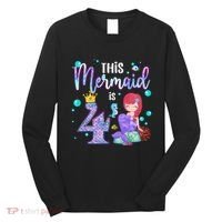 4th Birthday This Mermaid Is 4 Years Old Mermaid Long Sleeve Shirt thumb 0
