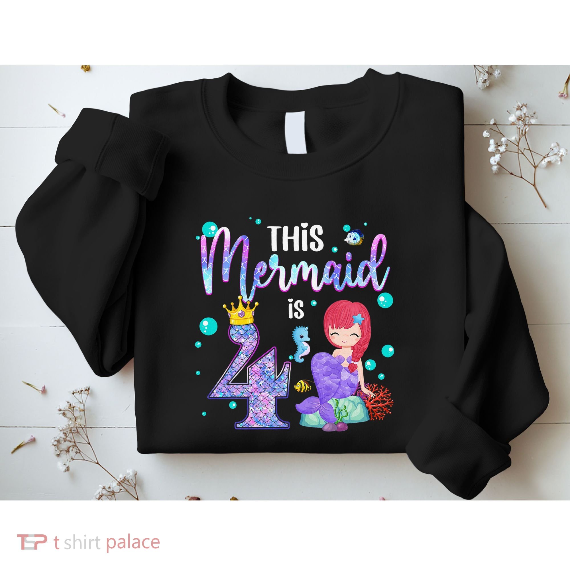 4th Birthday This Mermaid Is 4 Years Old Mermaid Sweatshirt