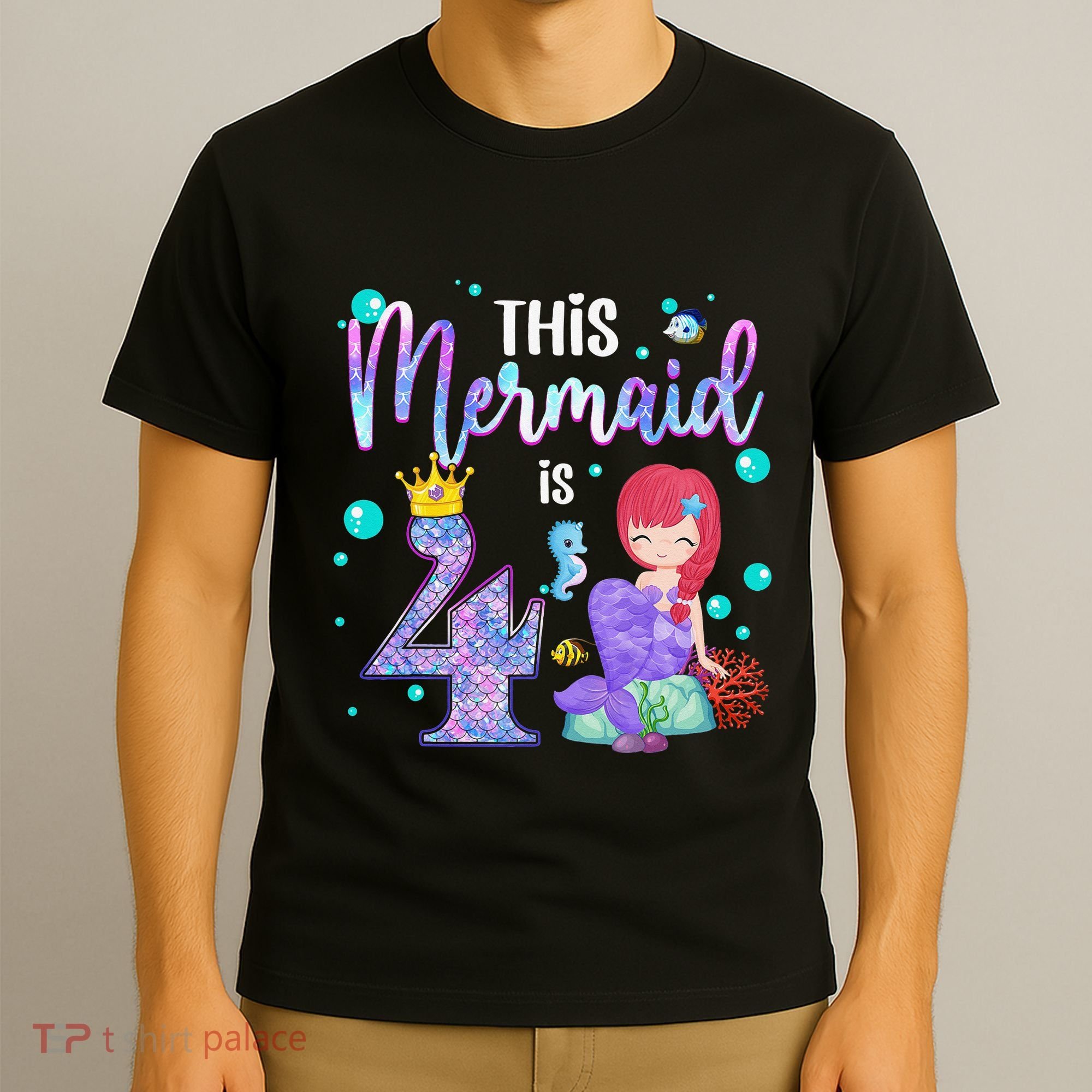 4th Birthday This Mermaid Is 4 Years Old Mermaid T-Shirt