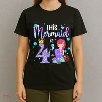 4th Birthday This Mermaid Is 4 Years Old Mermaid T-Shirt thumb 4