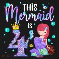 4th Birthday This Mermaid Is 4 Years Old Mermaid Women's Hoodie thumb 2