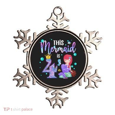 4th Birthday This Mermaid Is 4 Years Old Mermaid Ornament