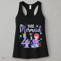 4th Birthday This Mermaid Is 4 Years Old Mermaid Women's Tank Top thumb 3