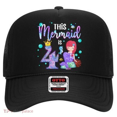 4th Birthday This Mermaid Is 4 Years Old Mermaid Hat