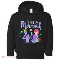 4th Birthday This Mermaid Is 4 Years Old Mermaid Toddler Hoodie thumb 0