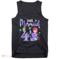 4th Birthday This Mermaid Is 4 Years Old Mermaid Tank Top thumb 0